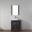 Modern Fittings Dior 28" Single Bath Vanity in White Engineered Stone Top and Square Sink with Matching Mirror