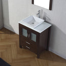 Modern Fittings Dior 28" Single Bath Vanity in White Engineered Stone Top and Square Sink with Matching Mirror