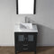 Modern Fittings Dior 28" Single Bath Vanity in White Engineered Stone Top and Square Sink with Matching Mirror