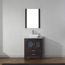 Modern Fittings Dior 28" Single Bath Vanity in White Marble Top and Square Sink with Matching Mirror