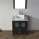 Modern Fittings Dior 28" Single Bath Vanity in White Marble Top and Square Sink with Matching Mirror