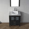 Modern Fittings Dior 28" Single Bath Vanity in White Marble Top and Square Sink with Matching Mirror