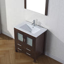 Modern Fittings Dior 30" Single Bath Vanity in White Ceramic Top and Integrated Square Sink with Matching Mirror