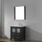 Modern Fittings Dior 30" Single Bath Vanity in White Ceramic Top and Integrated Square Sink with Matching Mirror