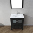 Modern Fittings Dior 30" Single Bath Vanity in White Ceramic Top and Integrated Square Sink with Matching Mirror