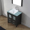 Modern Fittings Dior 30" Single Bath Vanity in Green Glass Top and Square Sink with Matching Mirror