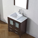 Modern Fittings Dior 30" Single Bath Vanity in White Engineered Stone Top and Square Sink with Matching Mirror