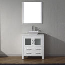 Modern Fittings Dior 30" Single Bath Vanity in White Engineered Stone Top and Square Sink with Matching Mirror