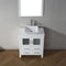 Modern Fittings Dior 30" Single Bath Vanity in White Engineered Stone Top and Square Sink with Matching Mirror