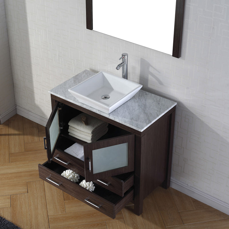 Modern Fittings Dior 30" Single Bath Vanity with Marble Top and Square Sink Faucet