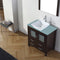 Modern Fittings Dior 32" Single Bath Vanity with Glass Top and Square Sink Faucet