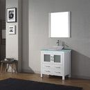 Modern Fittings Dior 32" Single Bath Vanity with Glass Top and Square Sink Faucet