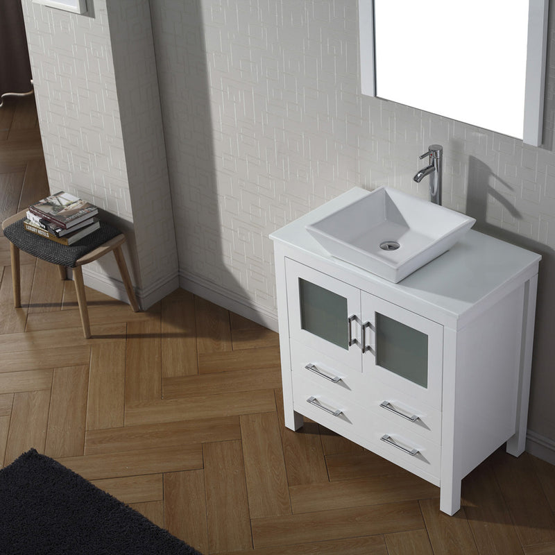 Modern Fittings Dior 32" Single Bath Vanity with Engineered Stone Top and Square Sink Faucet