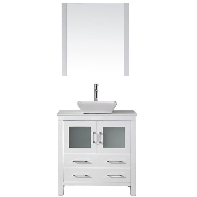 Modern Fittings Dior 32" Single Bath Vanity with Engineered Stone Top and Square Sink Faucet