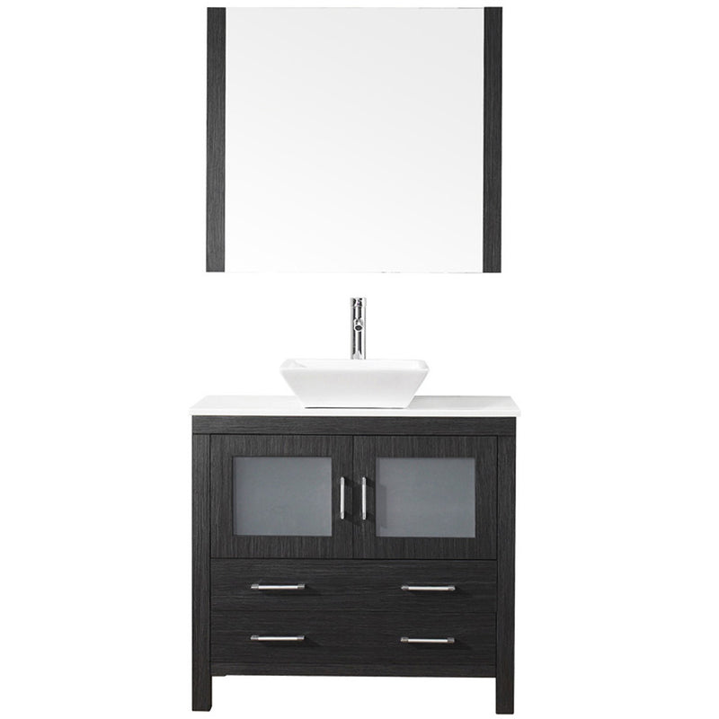 Modern Fittings Dior 36" Single Bath Vanity with Engineered Stone Top and Square Sink Faucet