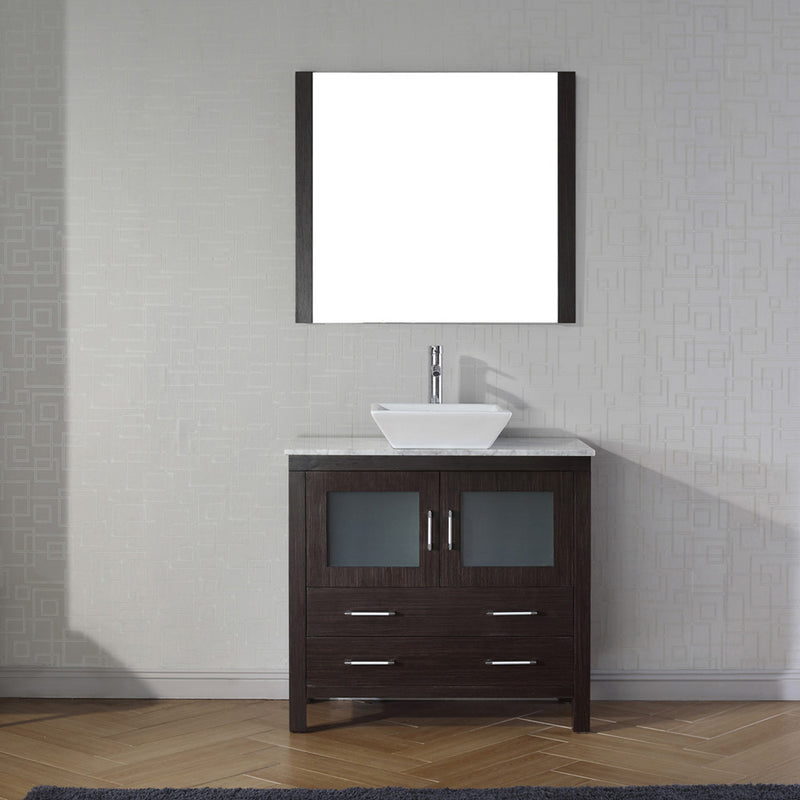 Modern Fittings Dior 36" Single Bath Vanity with Marble Top and Square Sink Faucet