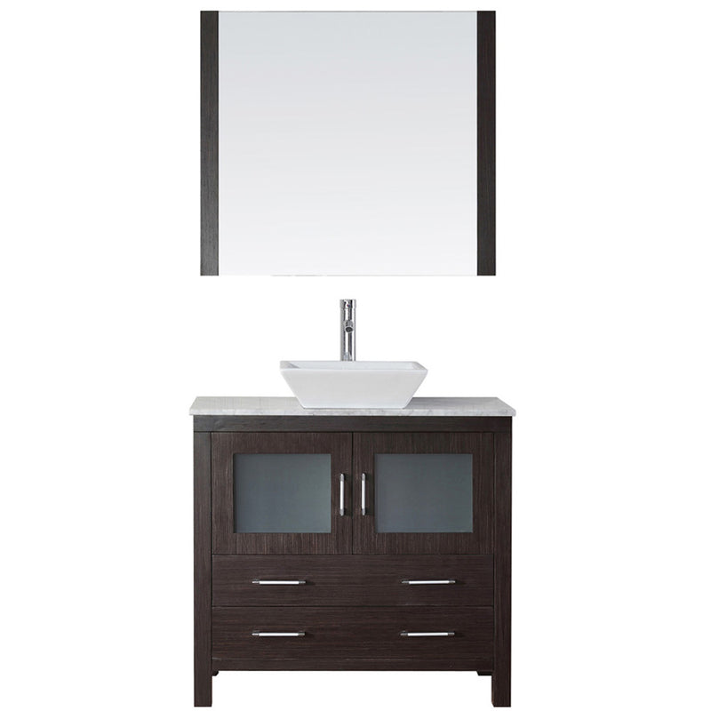 Modern Fittings Dior 36" Single Bath Vanity with Marble Top and Square Sink Faucet