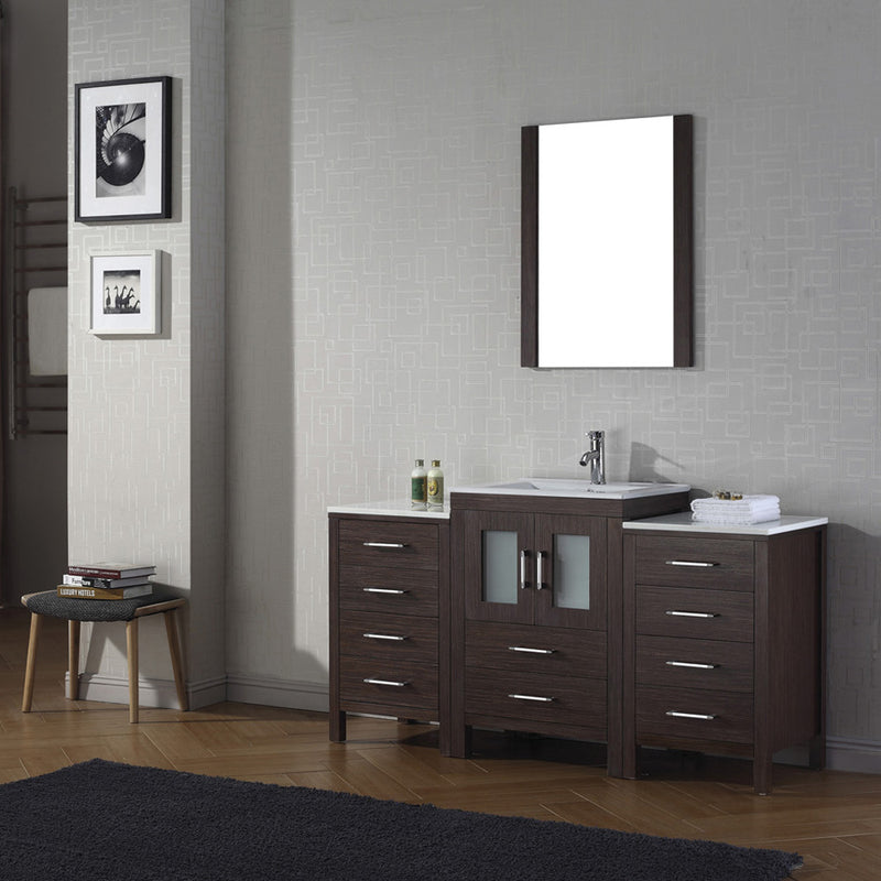 Modern Fittings Dior 60" Single Bath Vanity with Ceramic Top and Integrated Square Sink Faucet