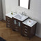 Modern Fittings Dior 60" Single Bath Vanity with Ceramic Top and Integrated Square Sink Faucet