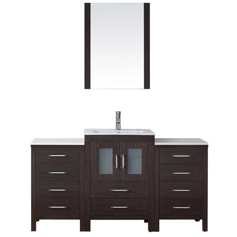 Modern Fittings Dior 60" Single Bath Vanity with Ceramic Top and Integrated Square Sink Faucet