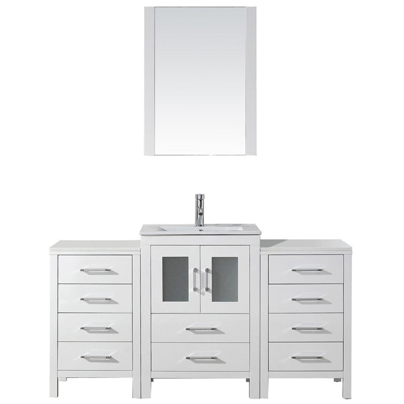 Modern Fittings Dior 60" Single Bath Vanity with Ceramic Top and Integrated Square Sink Faucet