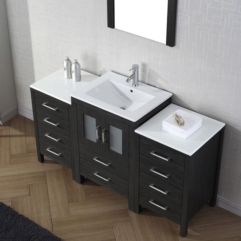 Modern Fittings Dior 60" Single Bath Vanity with Ceramic Top and Integrated Square Sink Faucet