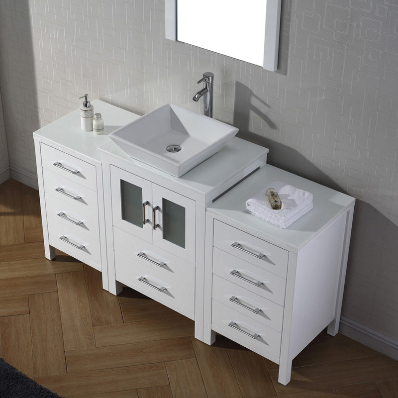 Modern Fittings Dior 60" Single Bath Vanity with Engineered Stone Top and Square Sink Faucet