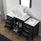 Modern Fittings Dior 60" Single Bath Vanity with Engineered Stone Top and Square Sink Faucet