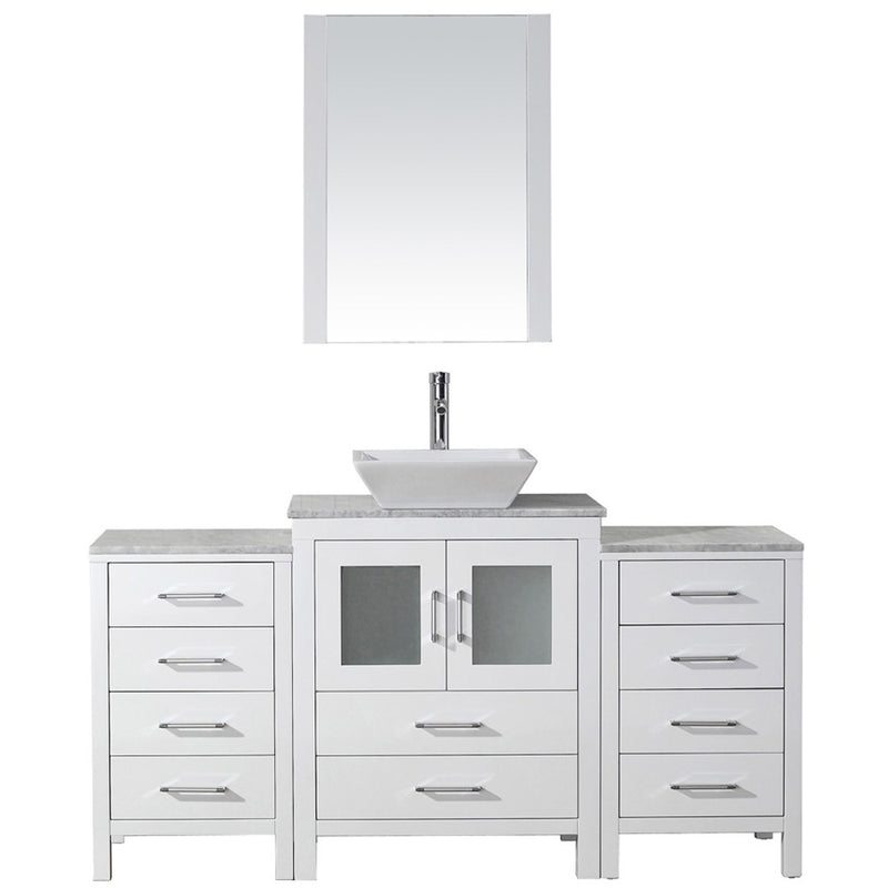 Modern Fittings Dior 60" Single Bath Vanity with Marble Top and Square Sink Faucet