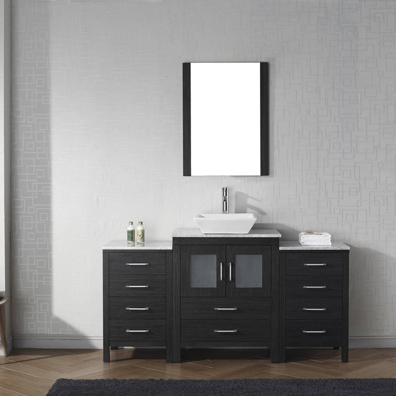 Modern Fittings Dior 60" Single Bath Vanity with Marble Top and Square Sink Faucet