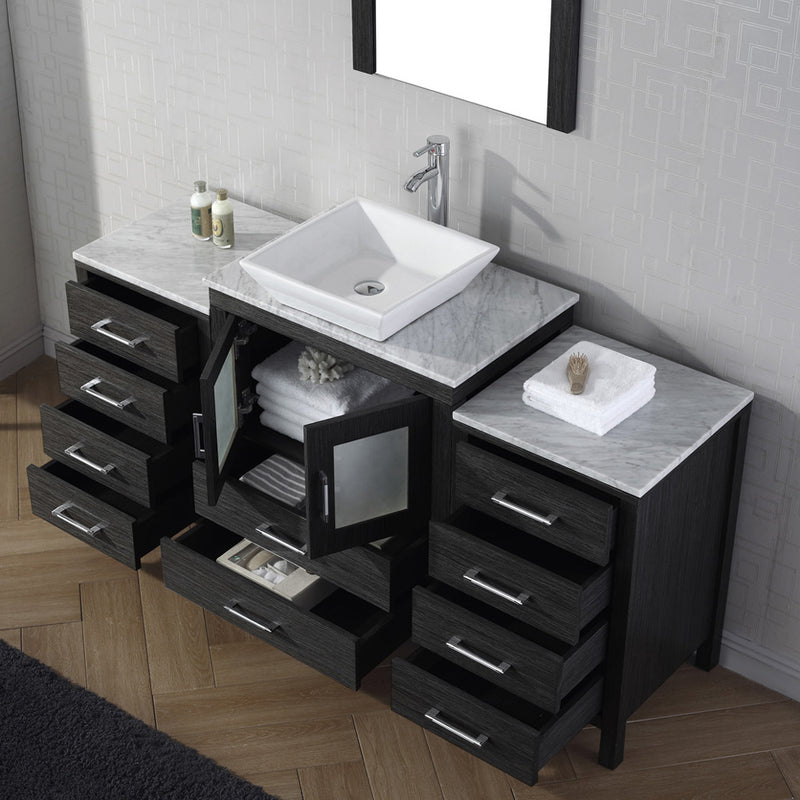 Modern Fittings Dior 60" Single Bath Vanity with Marble Top and Square Sink Faucet