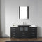 Modern Fittings Dior 64" Single Bath Vanity with Ceramic Top and Integrated Square Sink Faucet