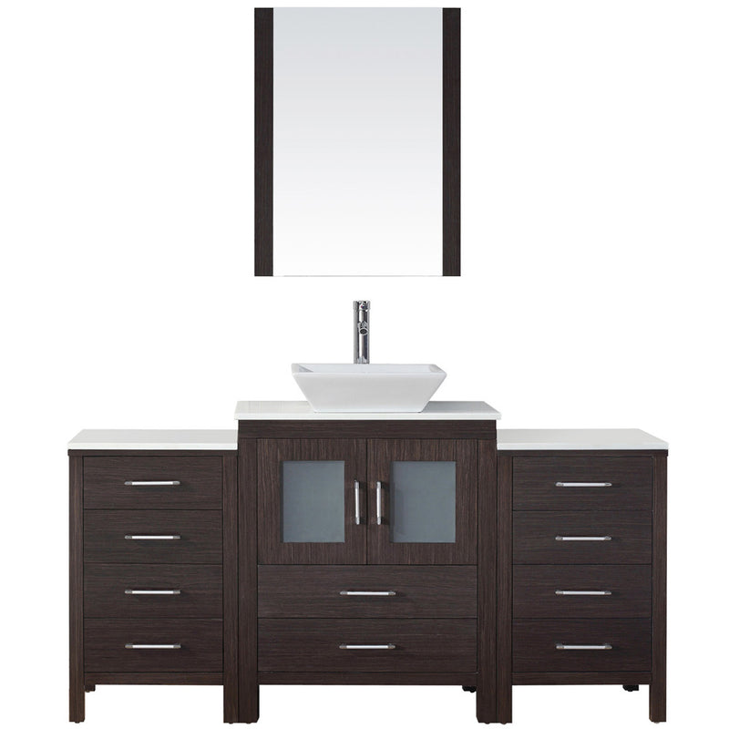 Modern Fittings Dior 64" Single Bath Vanity with Engineered Stone Top and Square Sink Faucet