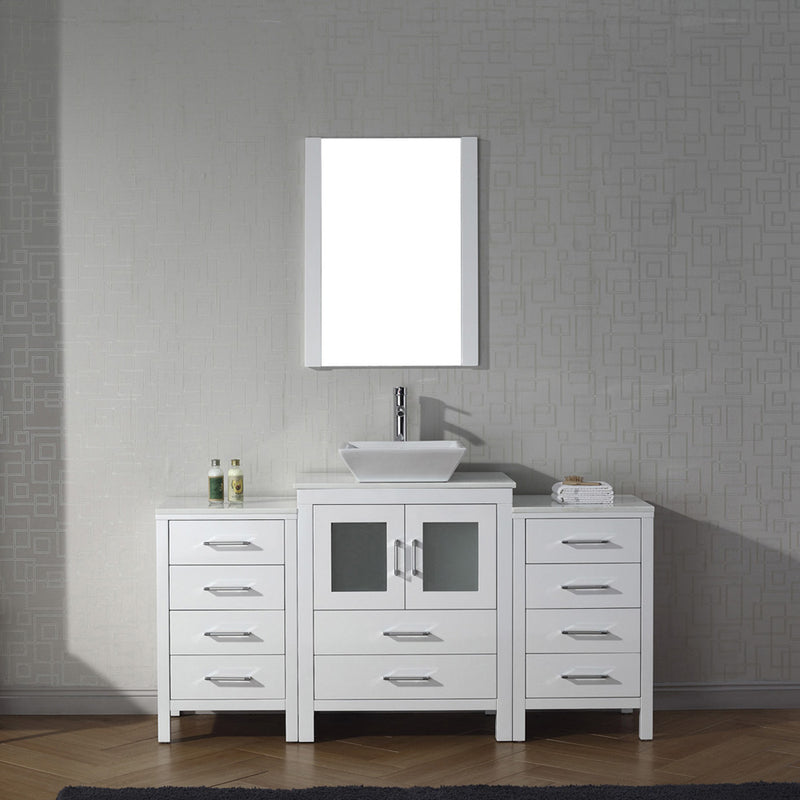 Modern Fittings Dior 64" Single Bath Vanity with Engineered Stone Top and Square Sink Faucet