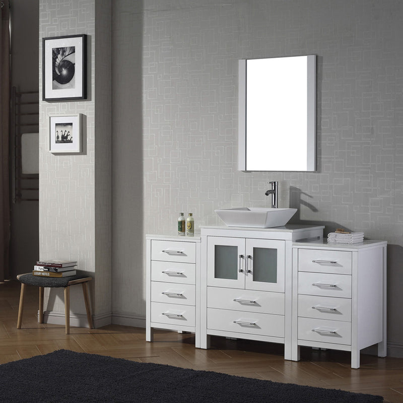 Modern Fittings Dior 64" Single Bath Vanity with Engineered Stone Top and Square Sink Faucet