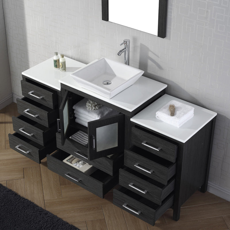 Modern Fittings Dior 64" Single Bath Vanity with Engineered Stone Top and Square Sink Faucet