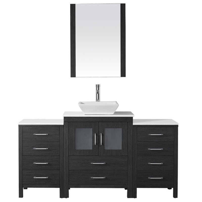 Modern Fittings Dior 64" Single Bath Vanity with Engineered Stone Top and Square Sink Faucet