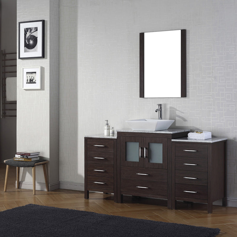 Modern Fittings Dior 64" Single Bath Vanity with Marble Top and Square Sink Faucet