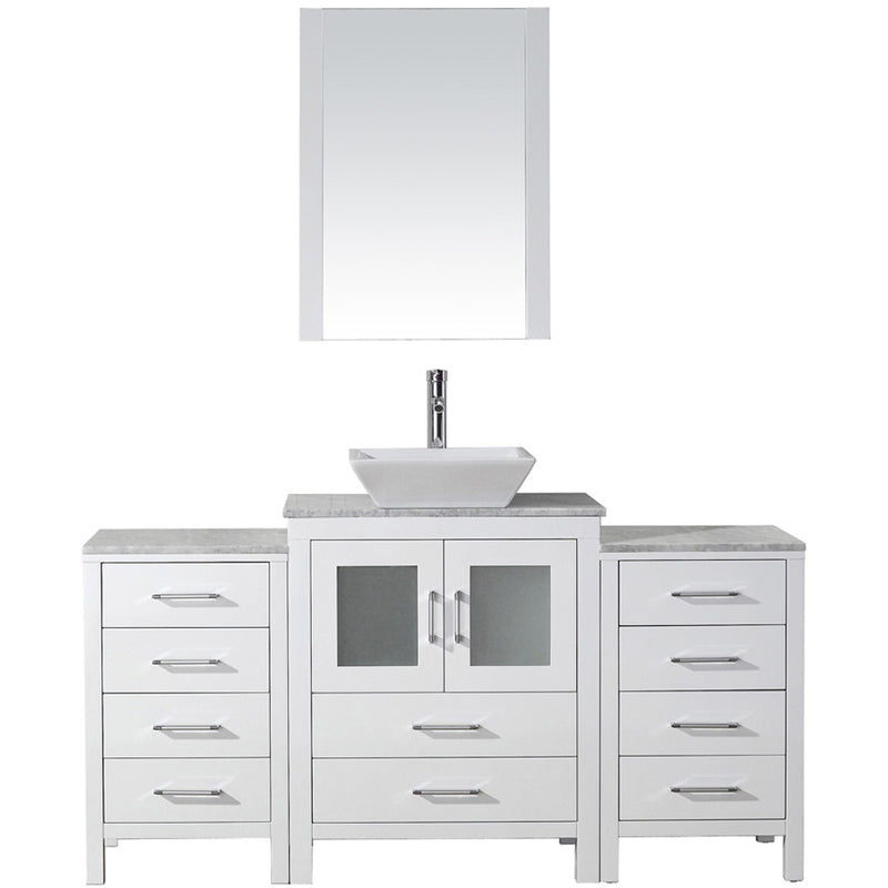 Modern Fittings Dior 64" Single Bath Vanity with Marble Top and Square Sink Faucet