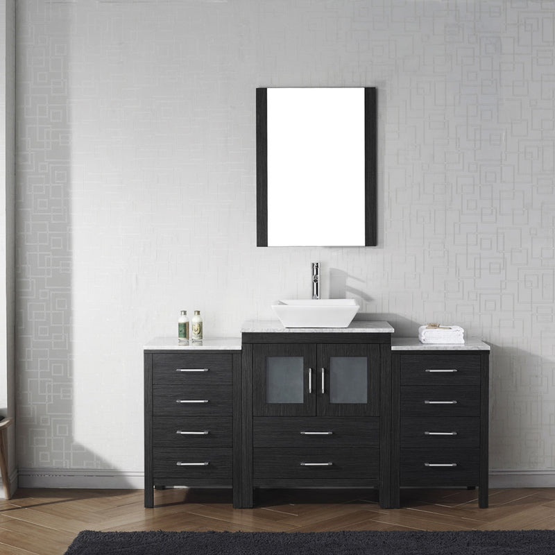 Modern Fittings Dior 64" Single Bath Vanity with Marble Top and Square Sink Faucet