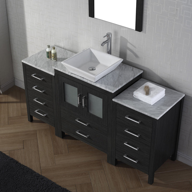 Modern Fittings Dior 64" Single Bath Vanity with Marble Top and Square Sink Faucet