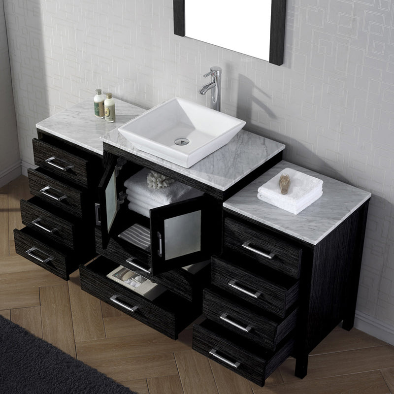 Modern Fittings Dior 64" Single Bath Vanity with Marble Top and Square Sink Faucet