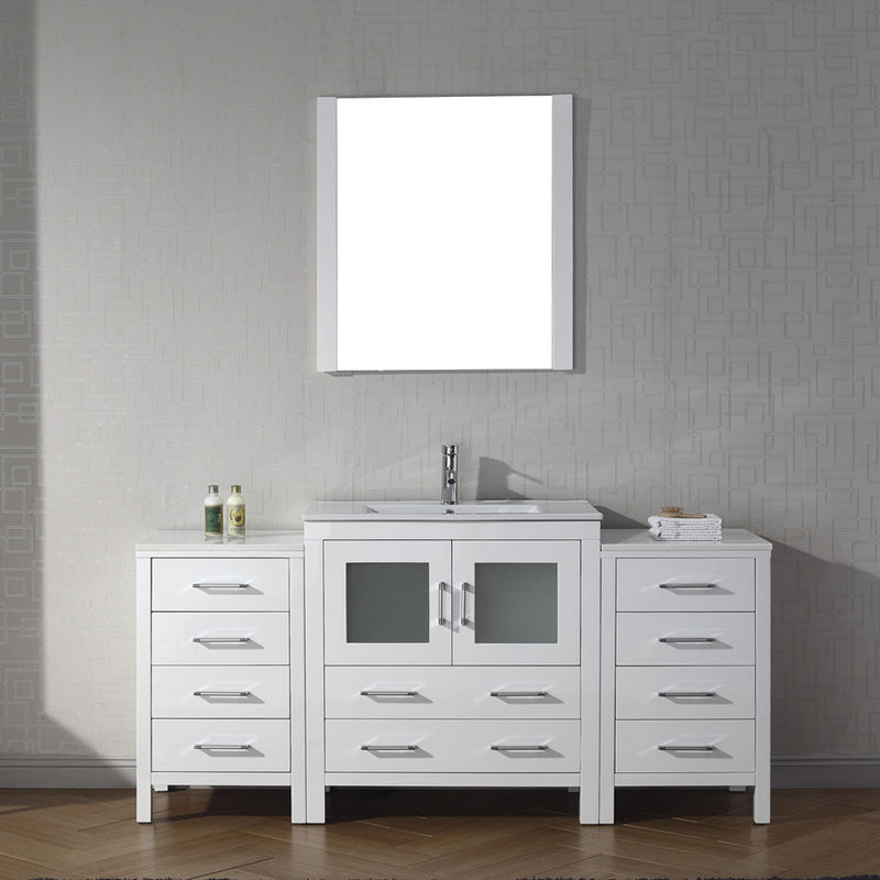 Modern Fittings Dior 66" Single Bath Vanity with Ceramic Top and Integrated Square Sink Faucet