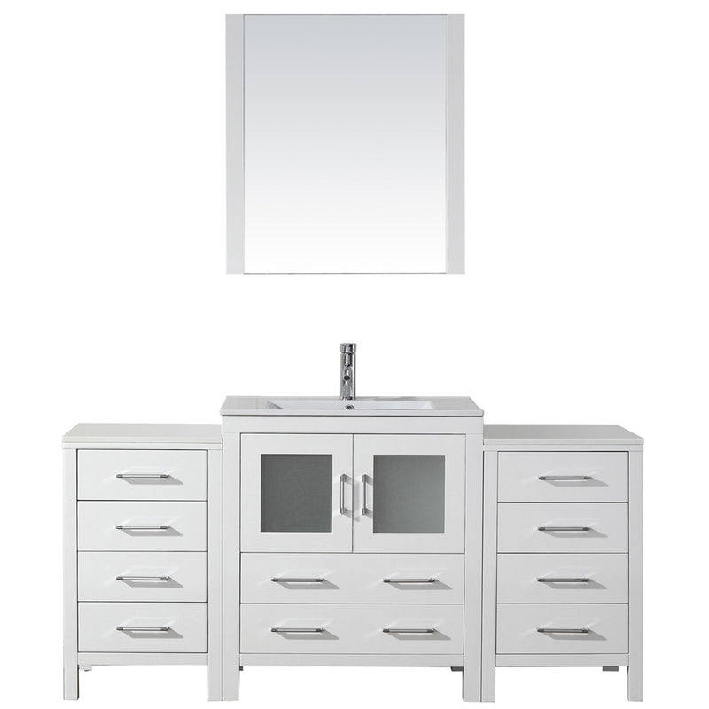 Modern Fittings Dior 66" Single Bath Vanity with Ceramic Top and Integrated Square Sink Faucet