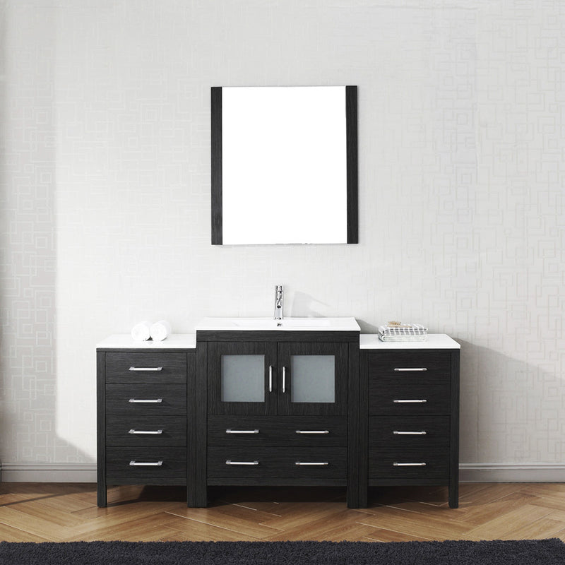 Modern Fittings Dior 66" Single Bath Vanity with Ceramic Top and Integrated Square Sink Faucet