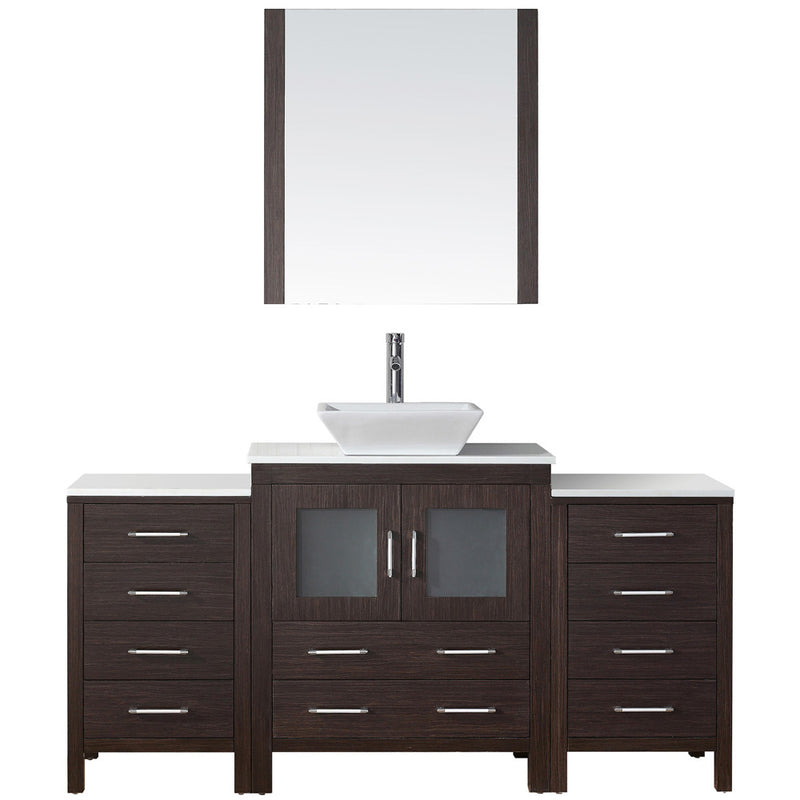 Modern Fittings Dior 66" Single Bath Vanity with Engineered Stone Top and Square Sink Faucet