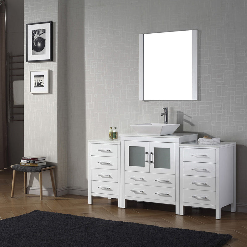 Modern Fittings Dior 66" Single Bath Vanity with Engineered Stone Top and Square Sink Faucet