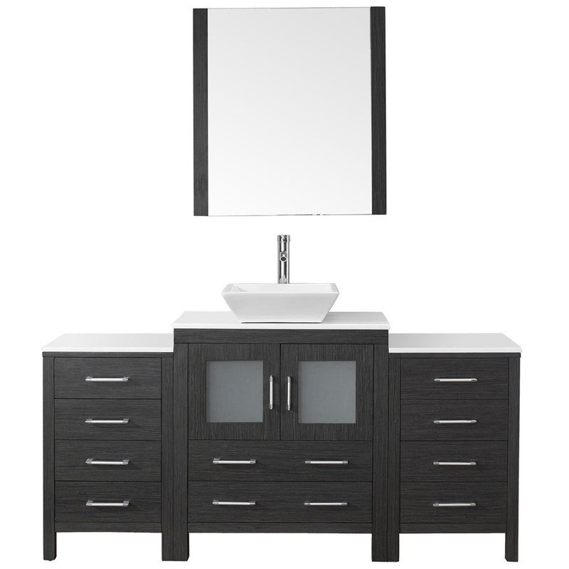 Modern Fittings Dior 66" Single Bath Vanity with Engineered Stone Top and Square Sink Faucet