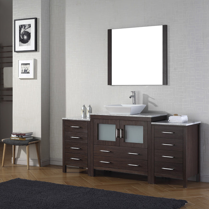 Modern Fittings Dior 66" Single Bath Vanity with Marble Top and Square Sink Faucet