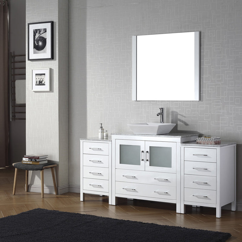 Modern Fittings Dior 66" Single Bath Vanity with Marble Top and Square Sink Faucet